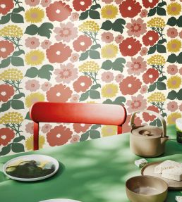 Kukkatori Wallpaper by Marimekko Blue