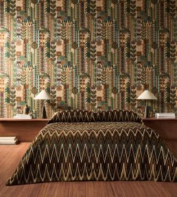 Kuparr Wallpaper by Harlequin Evergreen/Terracotta