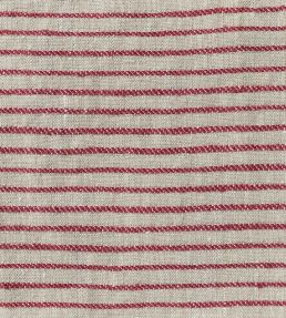 Textured Stripe Linen Fabric by Volga Linen Red/Natural