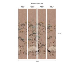 Kyoto Blossom Mural by 1838 Wallcoverings Sandstone