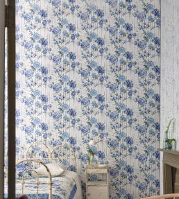 Kyoto Flower Wallpaper by Designers Guild Cobalt