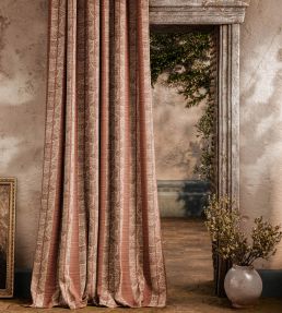Kyoto Stripe Fabric by Zoffany Russet