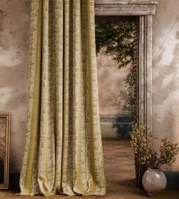 Kyoto Stripe Fabric by Zoffany Silk Yellow