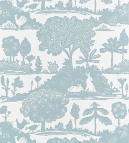 La Foret Wallpaper by Thibaut Spa Blue