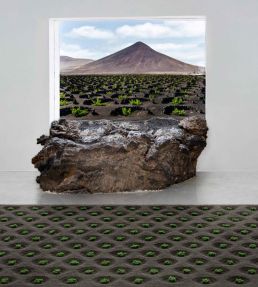 GAN La Geria-Lanzarote Round rug Charcoal 393353 Charcoal