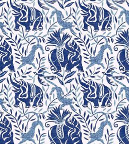 La Jungle Performance Fabric by Christopher Farr Cloth Azzurro