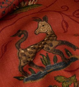 La Menagerie Fabric by Schumacher Flame Red