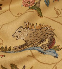 La Menagerie Fabric by Schumacher Marigold