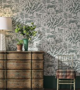 La Quintinie Wallpaper by Nina Campbell Chocolate