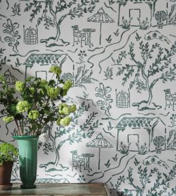 La Quintinie Wallpaper by Nina Campbell Chocolate