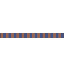 La Retro Border Wallpaper by Casadeco Terre De Sienne / Bleu Outremer