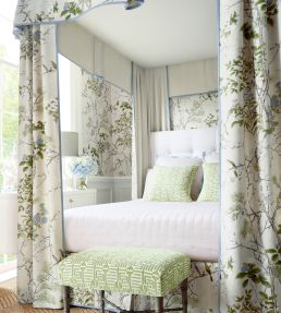 Labyrinth Velvet Fabric by Thibaut Blue