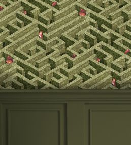 Labyrinth With Squirrels Wallpaper by Josephine Munsey Olive