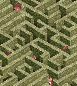 Labyrinth With Squirrels Wallpaper by Josephine Munsey Olive