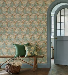 Laceflower Wallpaper by Morris & Co Tobacco/Pistachio