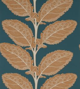 Lacinato Wallpaper by Thibaut Ochre and Mineral