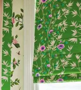 Lady Alford Satin Fabric by Harlequin Apple / Magenta