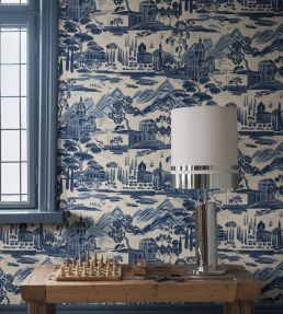 Lake Como Wallpaper by Sandberg Blue