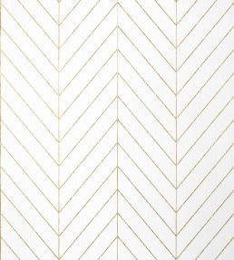 Land Bridge Wallpaper by Thibaut White and Metallic Gold