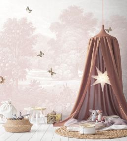 Land of Milk & Honey Butterflies Mural by Woodchip & Magnolia Blush Pink