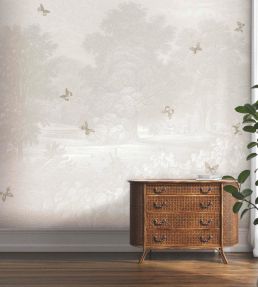 Land of Milk & Honey Butterflies Mural by Woodchip & Magnolia Ecru