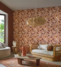 Tisaro Wallpaper by Casamance Terracotta