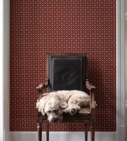 Larissa Wallpaper by Schumacher Burgundy