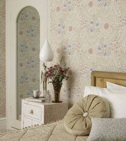 Larkspur Wallpaper by Morris & Co Slate/Russet