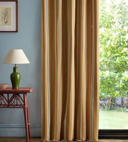 Latimer Stripe Fabric by Sanderson Turmeric/Walnut