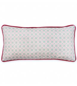 Lattice Cane Cushion 50 x 25cm by Barneby Gates Olive/Red