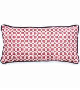 Lattice Cane Cushion 50 x 25cm by Barneby Gates Red/Pink