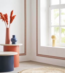 L Audacieuse Border Wallpaper by Casadeco Bleu Outremer / Amarena