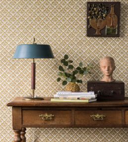 Laura Wallpaper by Langelid Von Bromssen Golden Yellow