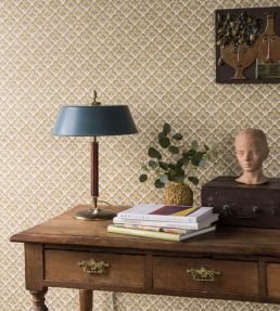 Laura Wallpaper by Langelid Von Bromssen Golden Yellow