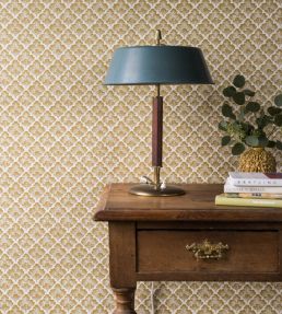 Laura Wallpaper by Langelid Von Bromssen Golden Yellow