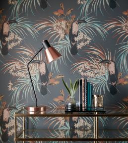 Le Toucan Wallpaper by 1838 Wallcoverings Charcoal
