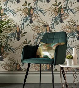 Le Toucan Wallpaper by 1838 Wallcoverings Emerald