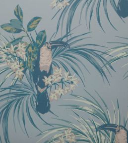 Le Toucan Wallpaper by 1838 Wallcoverings Pale Blue