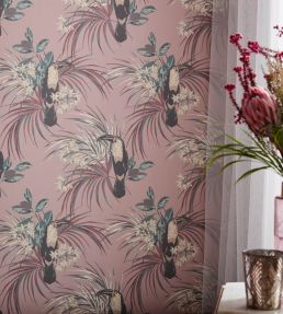 Le Toucan Wallpaper by 1838 Wallcoverings Rose