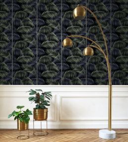 Le Tout Paris Wallpaper by Casadeco Bleu Outremer/Vert