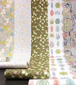 Verdure Wallpaper by Ohpopsi Blush & Petrol