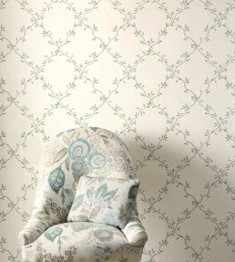 Leaf Trellis Wallpaper by Colefax and Fowler Forest
