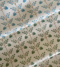 Leaf Trellis Fabric by Kate Medlicott Antique Green