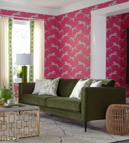Leaping Cheetah Wallpaper by Scalamandre Black Magic