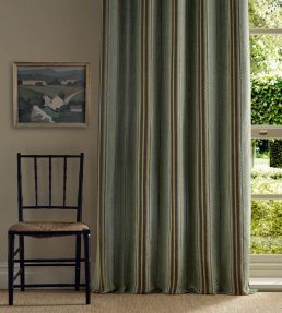Lechlade Stripe Fabric by Morris & Co Bayleaf/Ochre