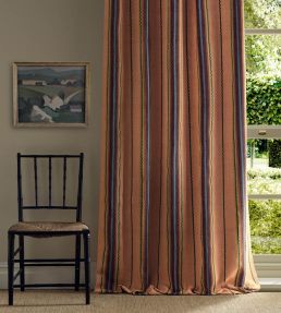 Lechlade Stripe Fabric by Morris & Co Mulberry/Apricot
