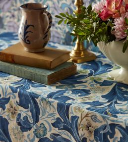 Leicester Velvet Fabric by Morris & Co Cosmo Pink/Indigo