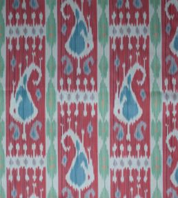 Leila Ikat Fabric by Titley and Marr Cherry & Jade