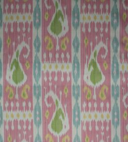 Leila Ikat Fabric by Titley and Marr Rose & Green