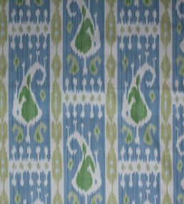Leila Ikat Fabric by Titley and Marr Teal & Grass